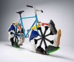funny-walking-bike-recycling-old-sneakers